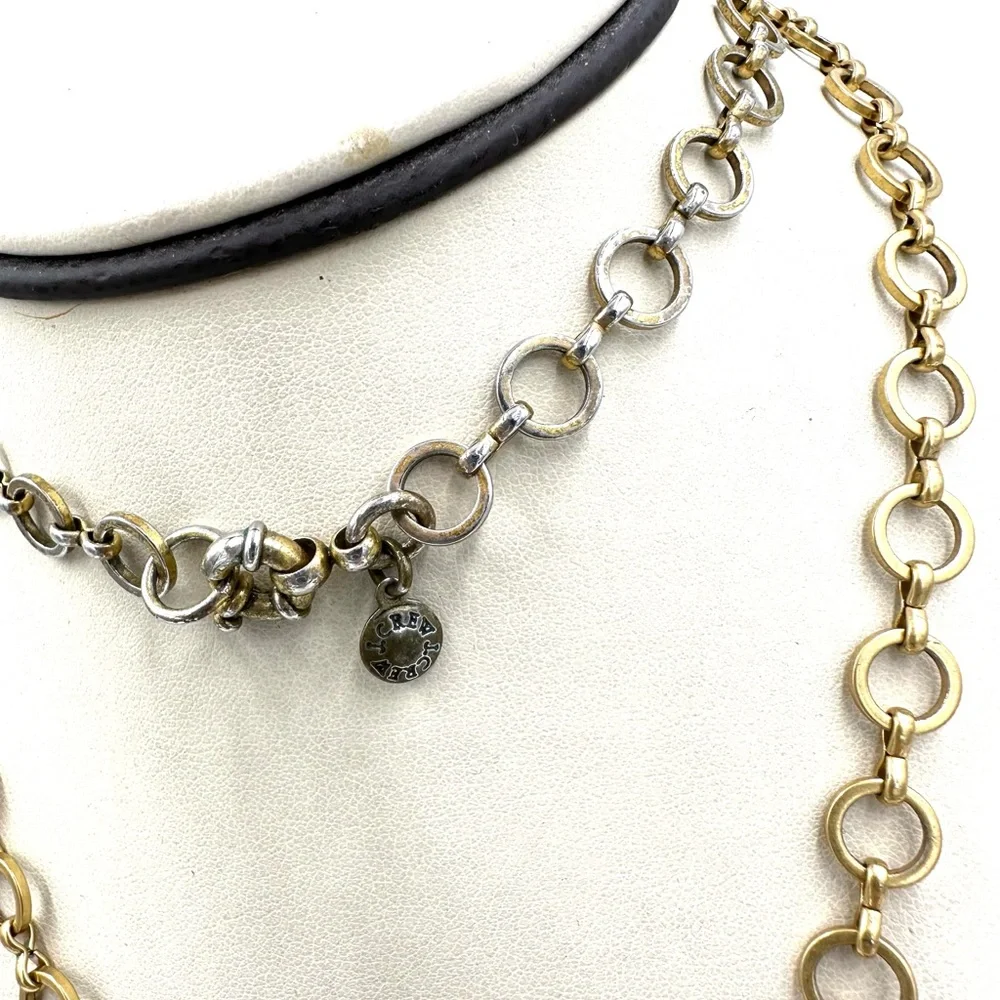 J. Crew Gold Tone Rhinestone Tassel Necklace AS IS